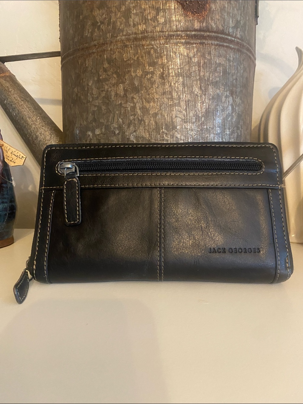Jack Georges Voyager Large Zip-Around Travel Leather Wallet